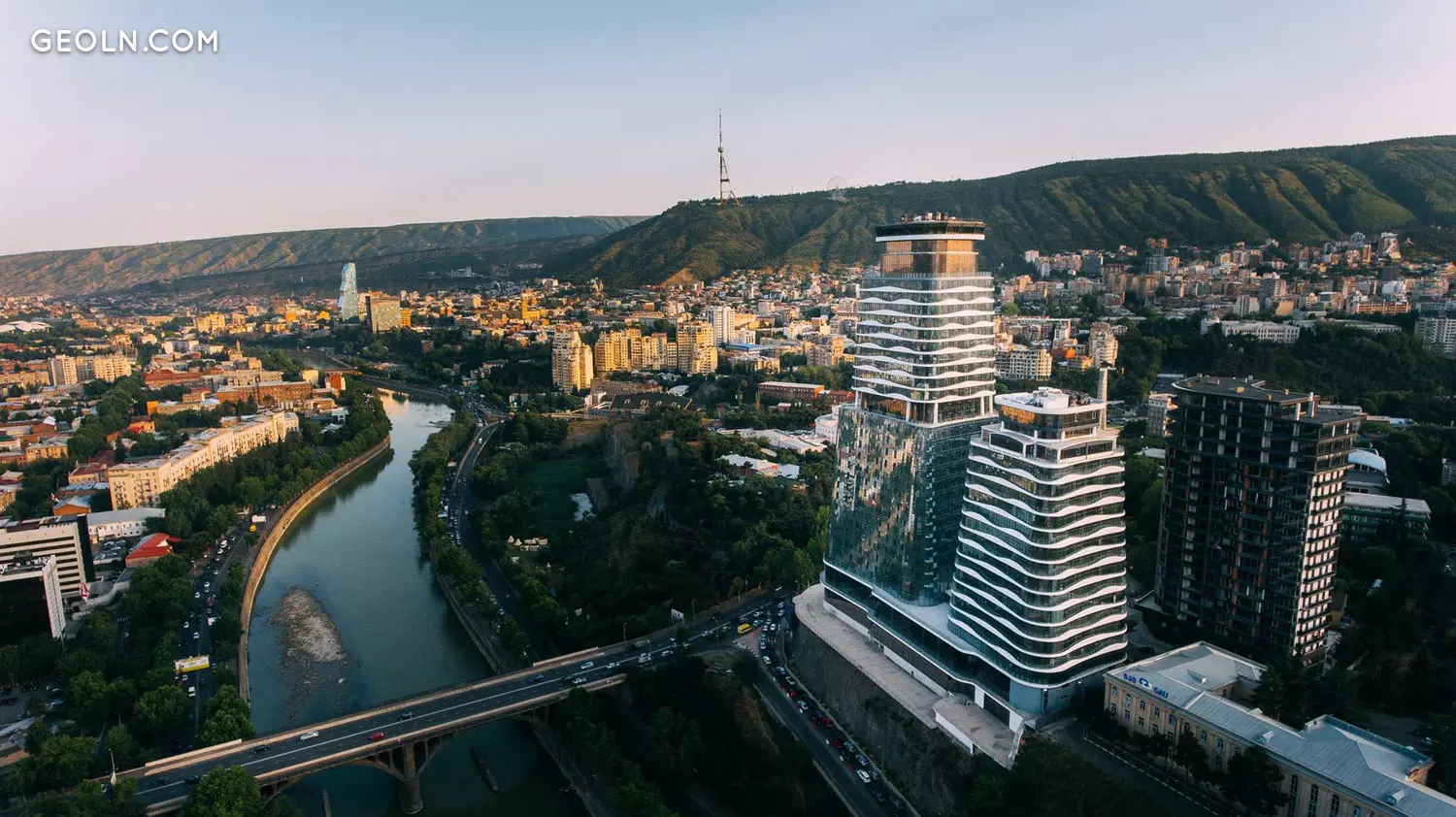 Residential towers and the city of Tbilisi